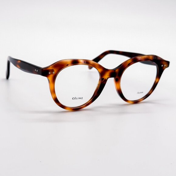 NEW CELINE CL41458 086 EYEGLASSES WOMEN HAVANA ROUND EYEWEAR CELINE